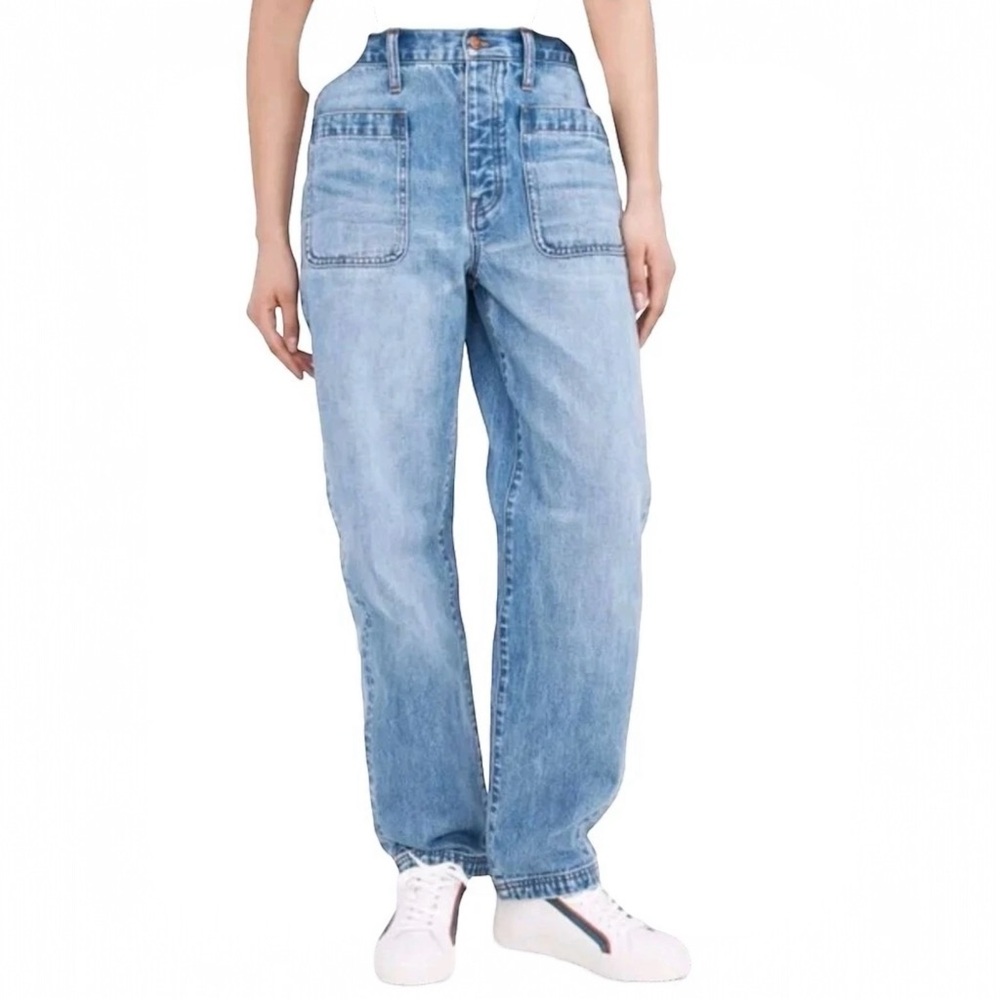 Madewell The Dadjean Relaxed Fit Blue Jeans Patch Pocket 29